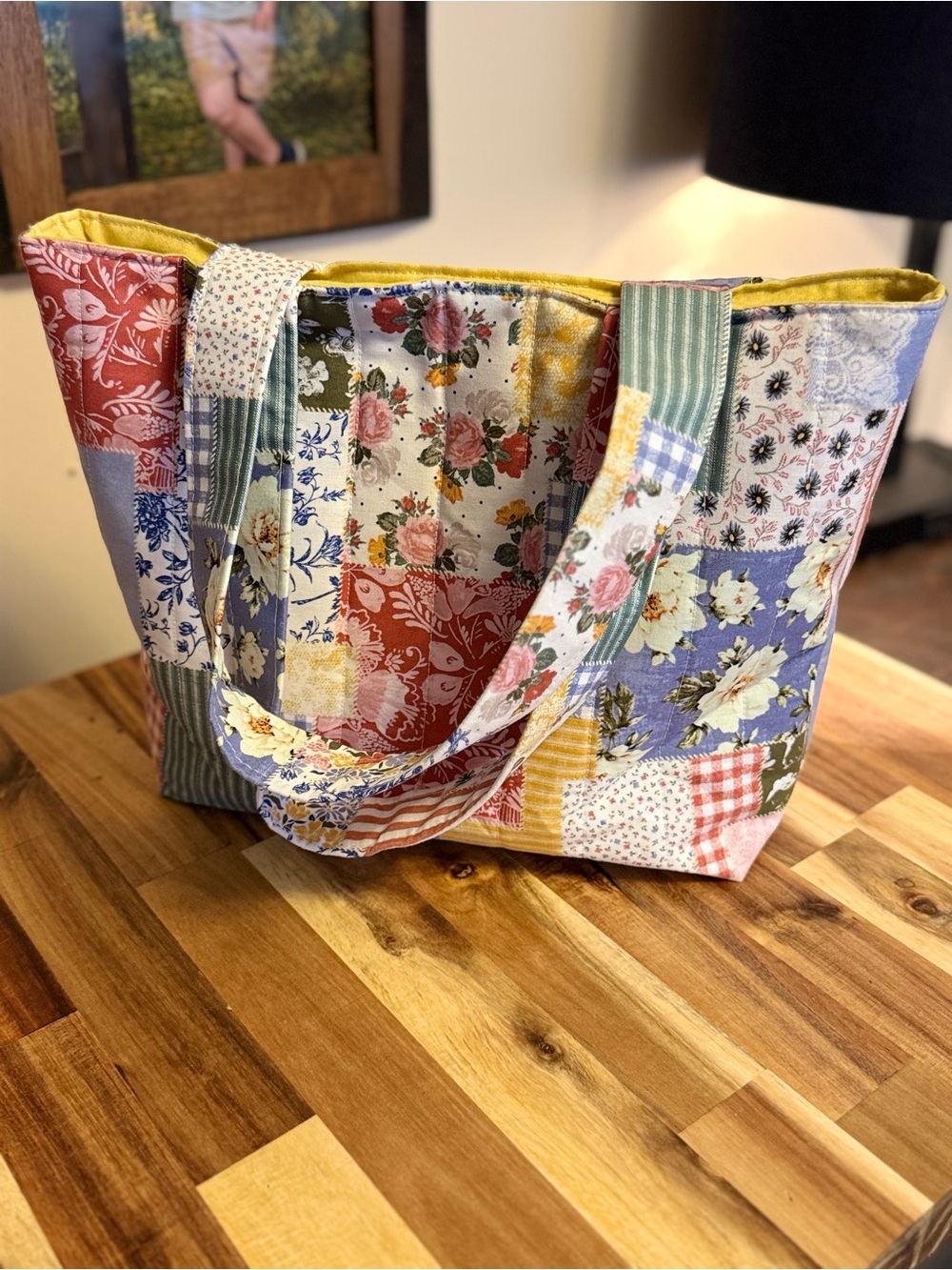 Handmade Patchwork Floral Tote Bag Bible Bag